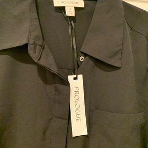 Brand new black sheer button down shirt